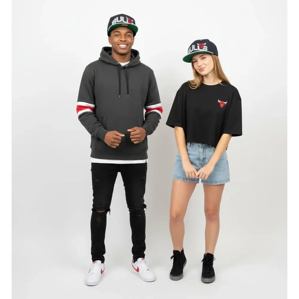 🆕 Mitchell & Ness NBA Chicago Bulls The Wave Snapback Hat Black Gray